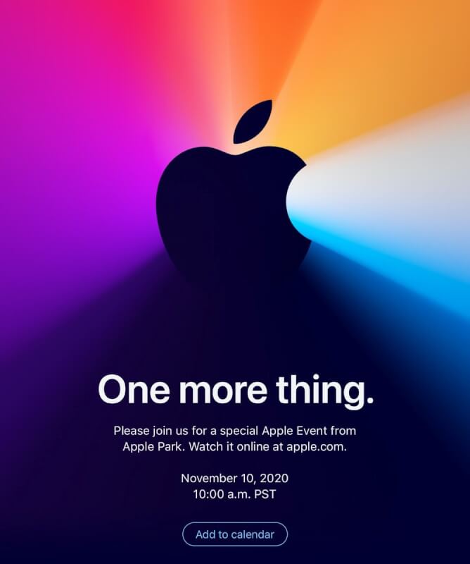 Apple One More Thing event - 10. november.jpg